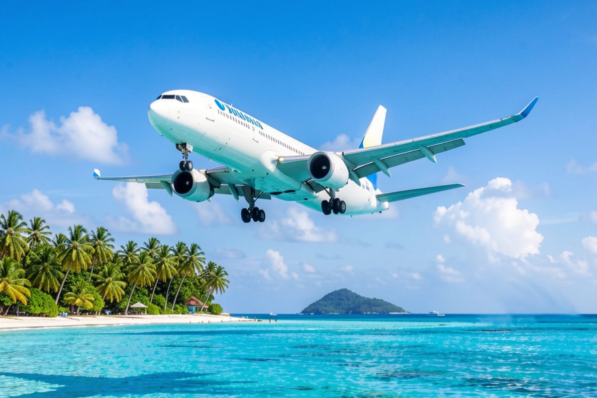 Avion qui quitte les Maldives
